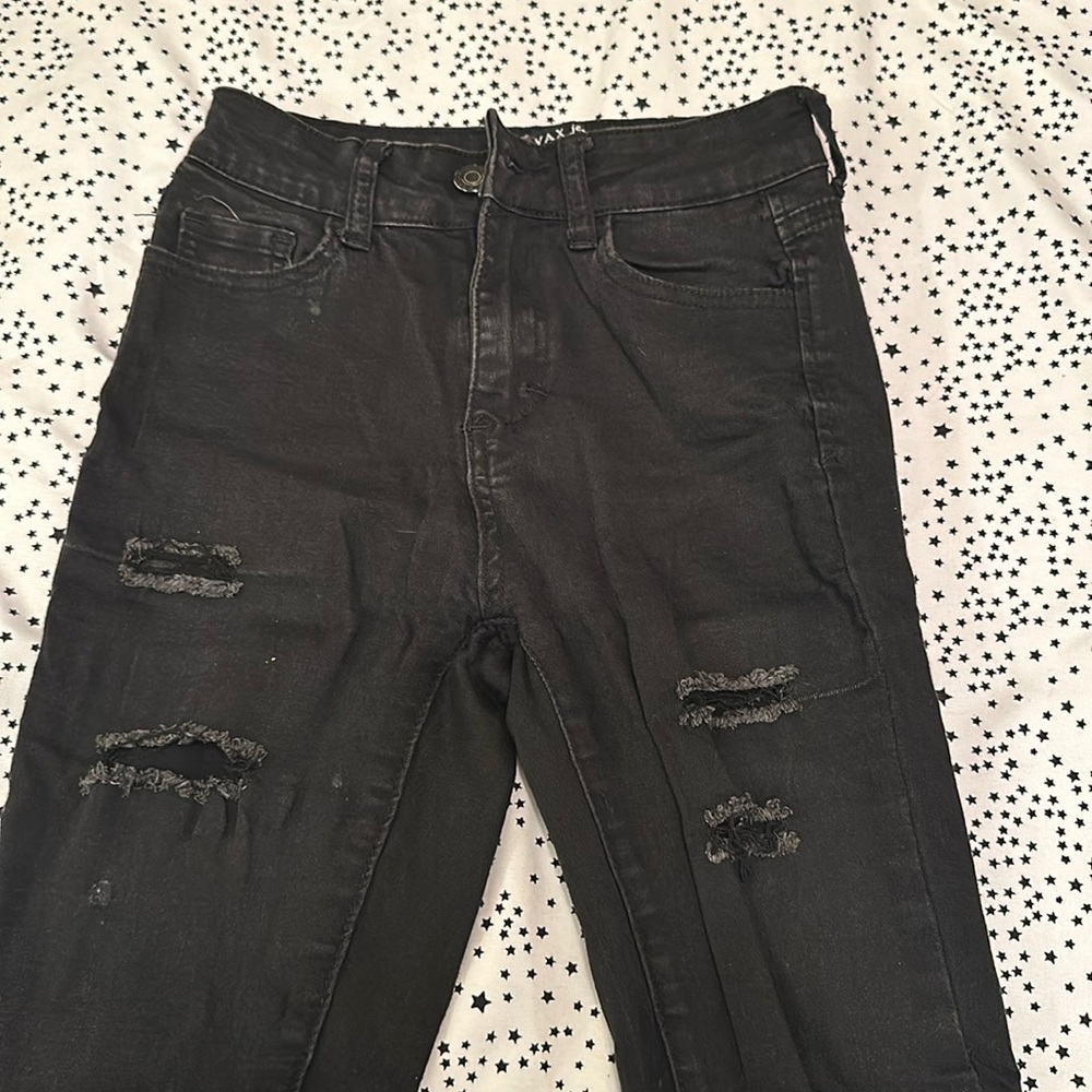 black wax jeans